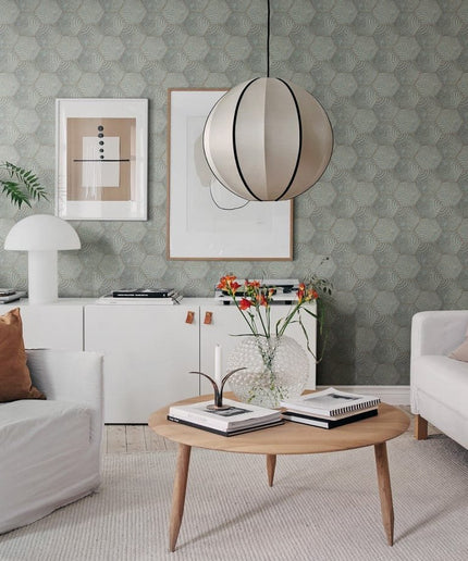 Flizelininiai tapetai, Hexagon Tiles Jade - R18526