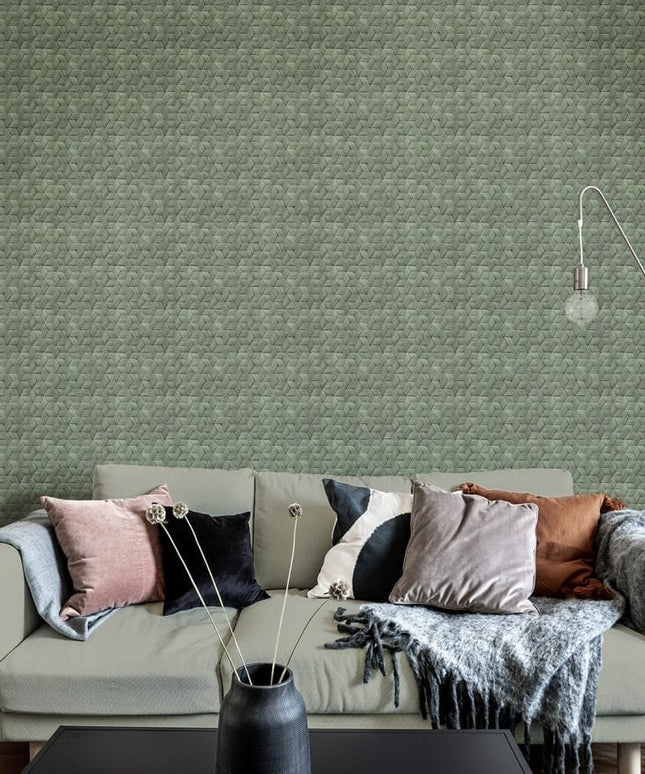 Flizelininiai tapetai, Small Birch Bark Braids, Forest Green - R18537