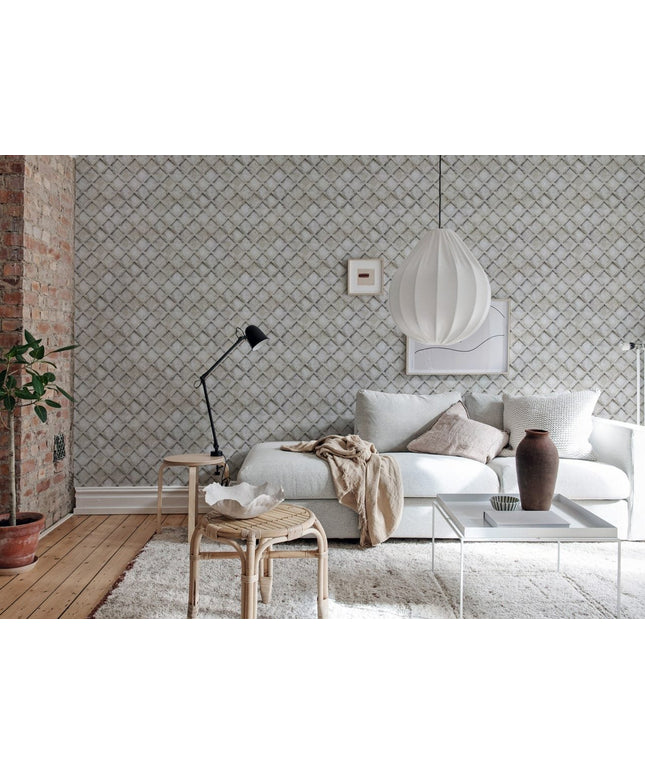 Flizelininiai tapetai, Small Concrete Trellis Harsh Grey - R18525
