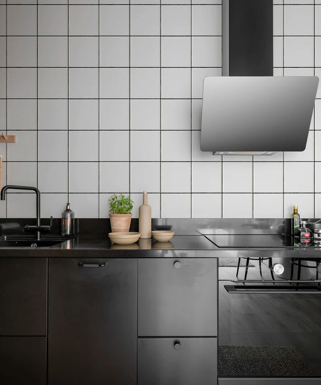 Flizelininiai tapetai, Square Tiles, Clean White - R18536