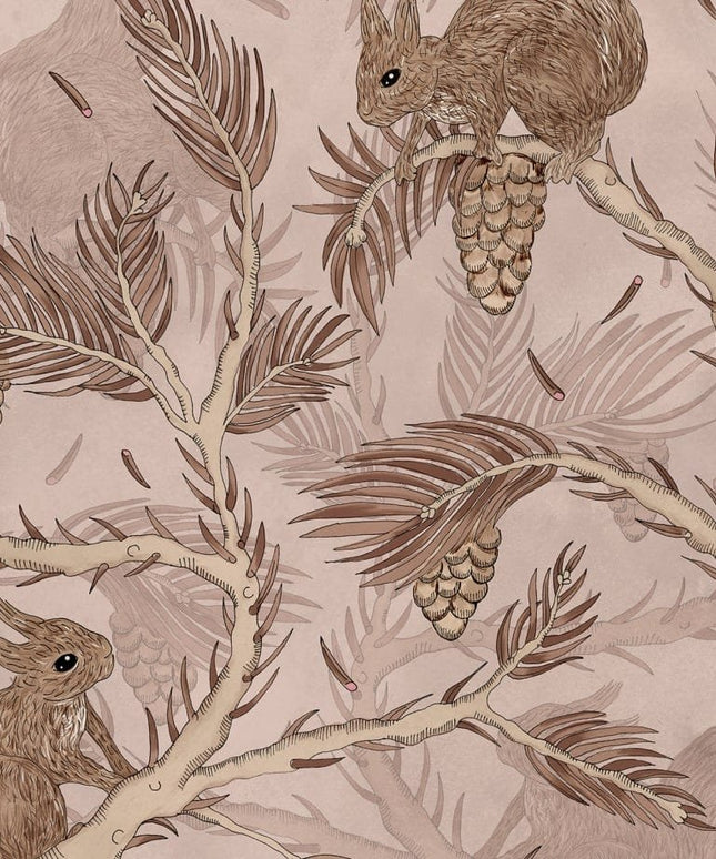 Flizelininiai tapetai, Squirrel Mountain Pink - R17981