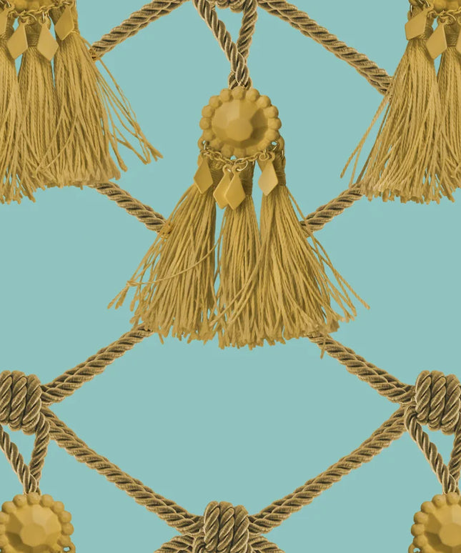 Flizelininiai tapetai, Tassels, Soft Turquoise - R18560