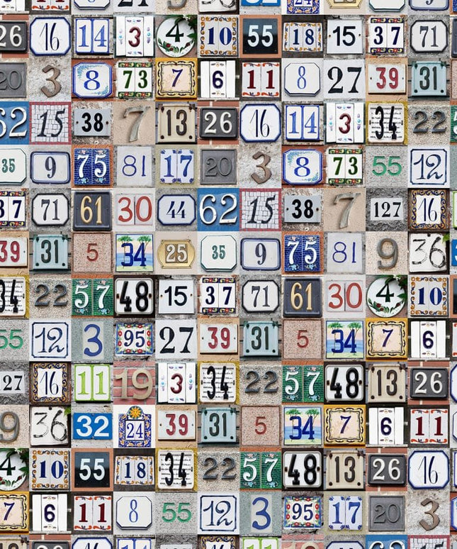 Flizelininiai tapetai, Tiny House Numbers Colorful - R18522