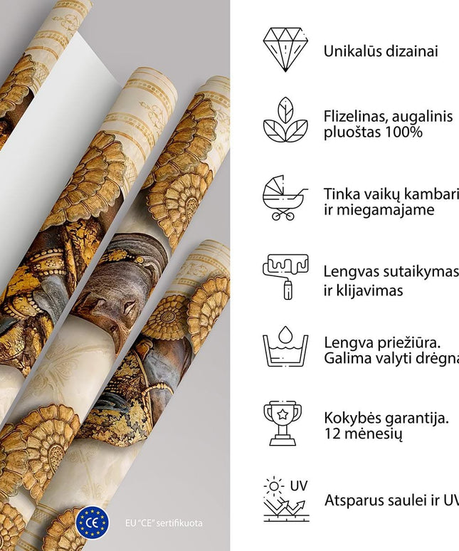 3D tapetas, rutuliai ir kolonos- 10419VEKW