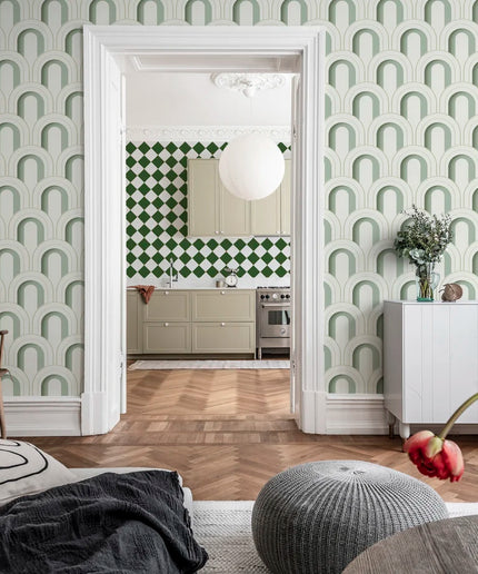 Modernūs tapetai, Arch Deco Bijou, Soft Green - R18566