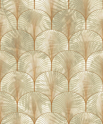 Modernūs tapetai, Art Deco Palms, Bronze - R18573