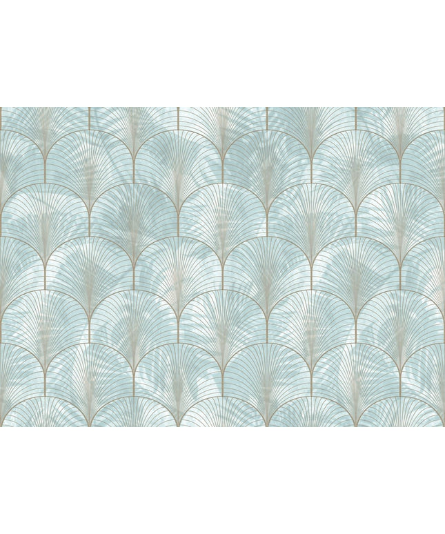 Modernūs tapetai, Art Deco Palms, Silver - R18573
