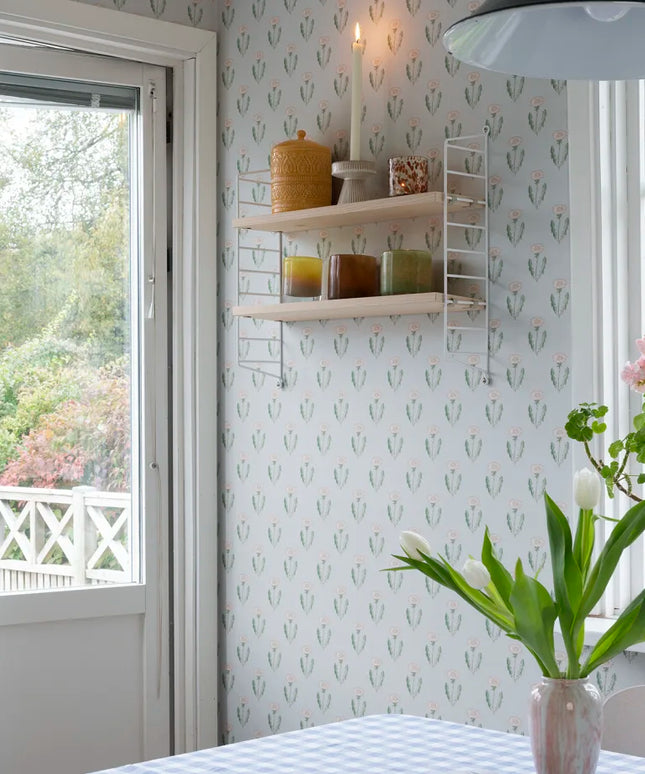 Modernūs tapetai, Maskrosen soft blue - S10137
