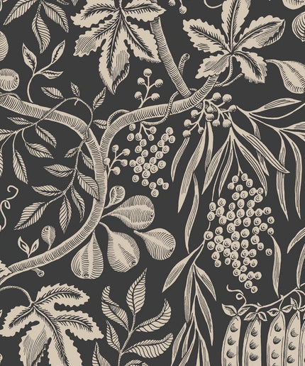 Švediški tapetai, Fig Garden charcoal - S10257