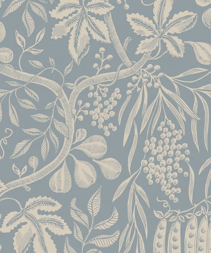 Švediški tapetai, Fig Garden misty blue - S10257