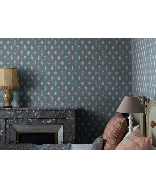 Tapetai pagaminti Švedijoje - S10272. Turtledove barn indigo blue