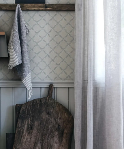 Tapetai pagaminti Švedijoje - S10303. Trellis, Misty Blue
