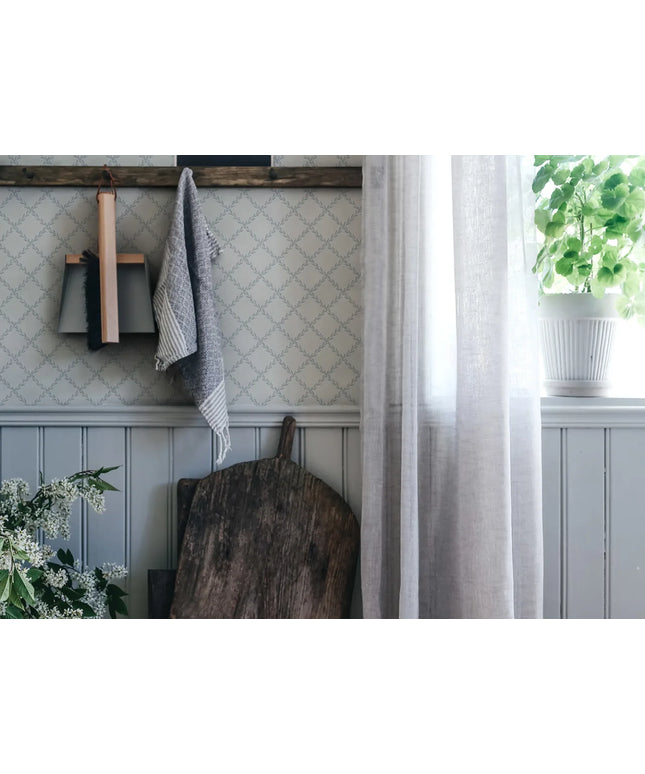 Tapetai pagaminti Švedijoje - S10303. Trellis, Misty Blue