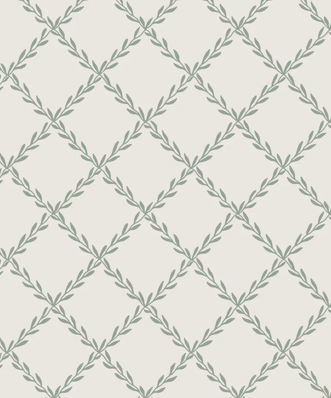 Tapetai pagaminti Švedijoje - S10304. Trellis, Forest Green