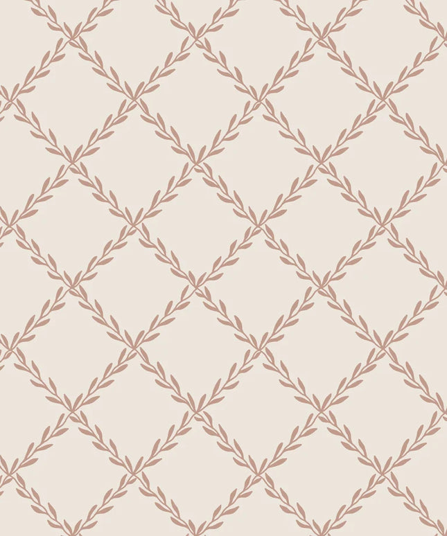Tapetai pagaminti Švedijoje - S10305. Trellis, Terracotta