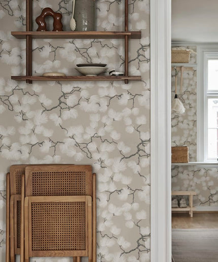 Tapetai pagaminti Švedijoje - S10326. Pine, Beige