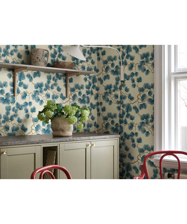 Tapetai pagaminti Švedijoje - S10327. Pine, Blue