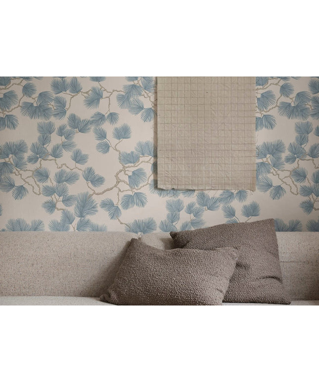 Tapetai pagaminti Švedijoje - S10328. Pine, Misty Blue