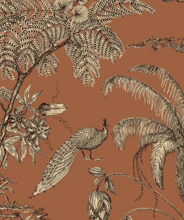 Tapetai pagaminti Švedijoje - S10432. Moa, Terracotta