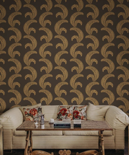 Tapetai pagaminti Švedijoje - S10442. Jasmine, Charcoal