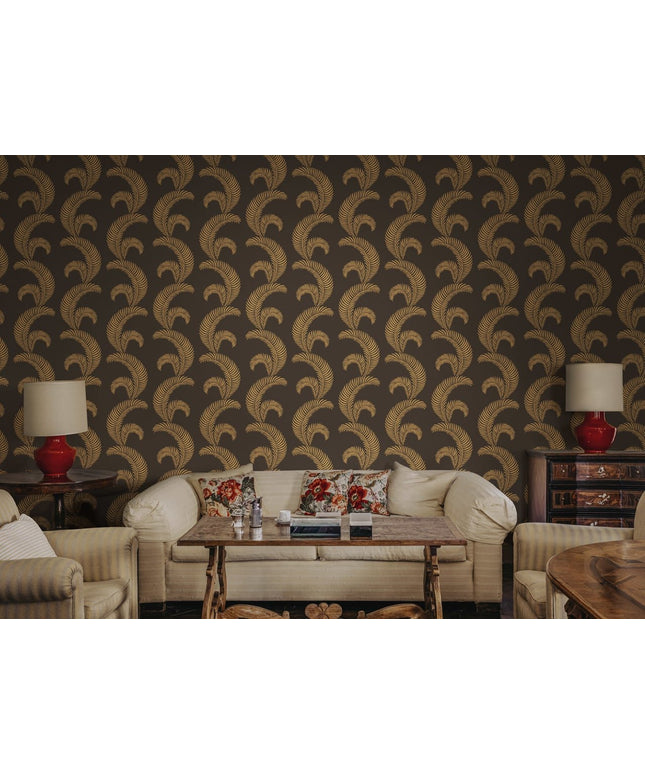 Tapetai pagaminti Švedijoje - S10442. Jasmine, Charcoal