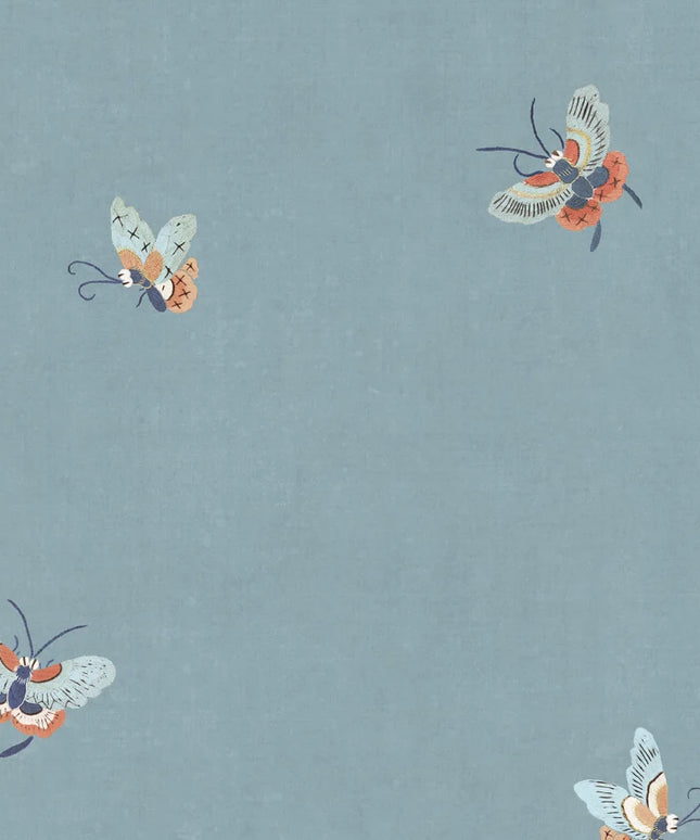 Tapetai pagaminti Švedijoje - S10448. Butterflies, Misty Blue
