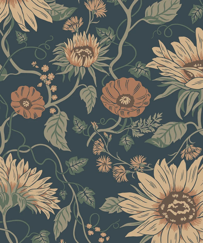 Tapetai pagaminti Švedijoje - S10480. Solveig, Midnight Blue