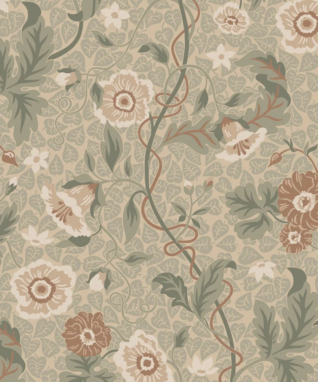 Tapetai pagaminti Švedijoje - S10499. Ulla, Garden Green