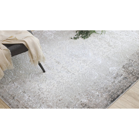 BLISS Z226AZ226 kilimas kreminė / pilka - Rėmas, ornamentas, modernus, struktūrinis