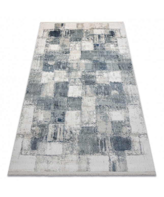 DISTIN 0143A tamsiai mėlyna / mėlyna / baltas modernus kilimas - Geometrična, vintažinis, kutais