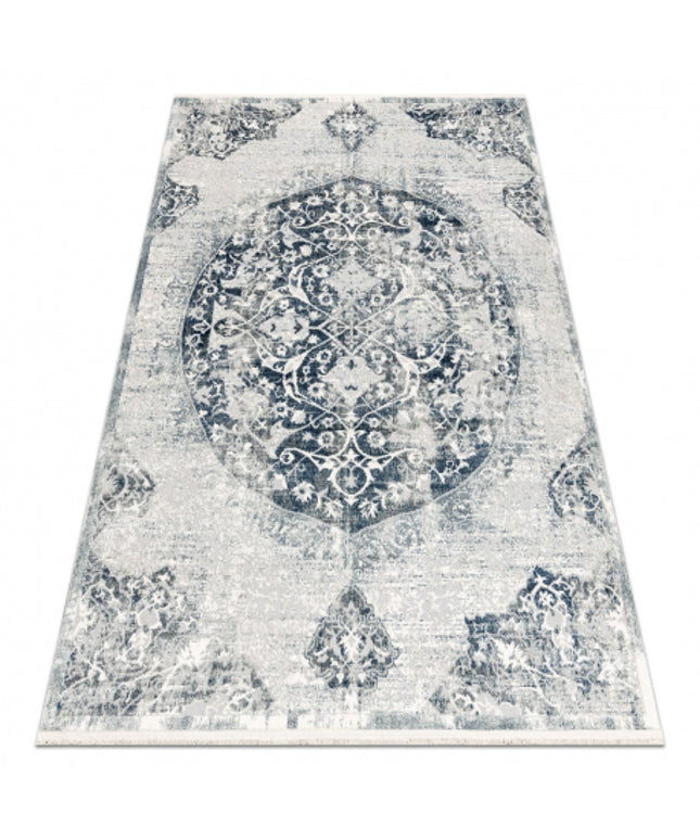DISTIN 0820A tamsiai mėlyna / mėlyna / baltas modernus kilimas - Ornamentas, vintažinis, kutais