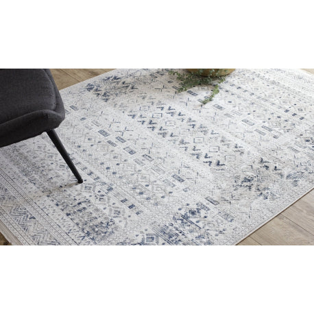 DISTIN 0833A tamsiai mėlyna / mėlyna / baltas modernus kilimas - Boho, vintažinis, kutais
