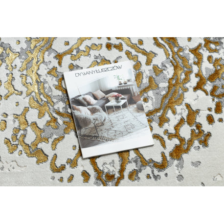Kilimas ALLURE 1961 Ornamentas, rėmas – struktūrinis, stilingas, žavingas aukso / balta