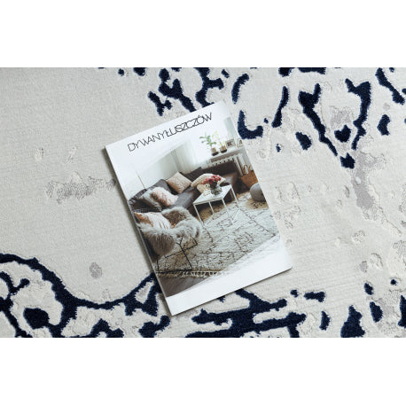Kilimas ALLURE 1961 Ornamentas, rėmas – struktūrinis, stilingas, žavingas baltas / mėlyna