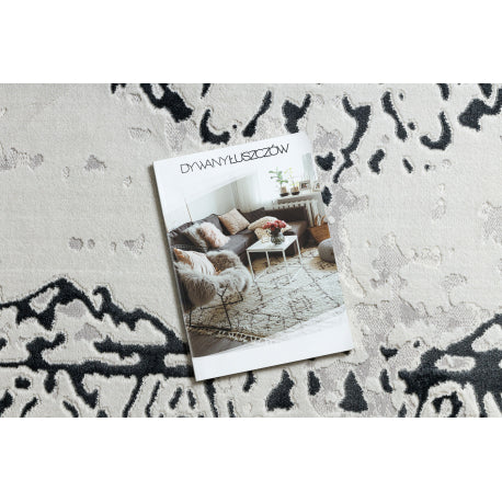 Kilimas ALLURE 1961 Ornamentas, rėmas – struktūrinis, stilingas, žavingas baltas / pilka