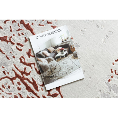 Kilimas ALLURE 1961 Ornamentas, rėmas – struktūrinis, stilingas, žavingas baltas / rožinis