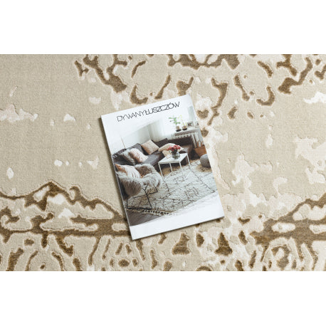 Kilimas ALLURE 1961 Ornamentas, rėmas – struktūrinis, stilingas, žavingas kreminis / aukso