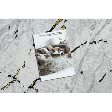 Kilimas ALLURE 1963 Marmuras – struktūrinis, stilingas, žavingas baltas / auksas