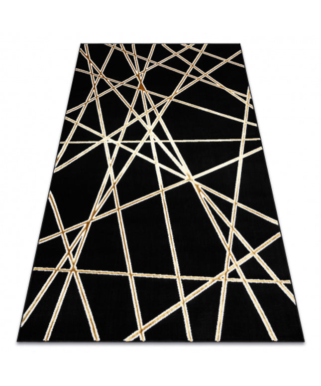 Kilimas ALLURE 1964 Geometrinis – struktūrinis, stilingas, žavingas juoda / auksas