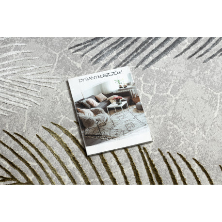 Kilimas ALLURE 8752 Palmių lapų – struktūrinis, stilingas, žavingas pilka / auksas