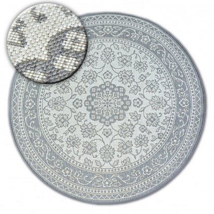 Kilimas Apskritas kilimas sizalio virvelės FLAT 48691/637 vitražas
