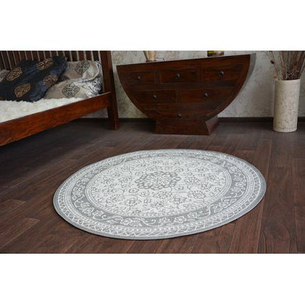 Kilimas Apskritas kilimas sizalio virvelės FLAT 48691/637 vitražas