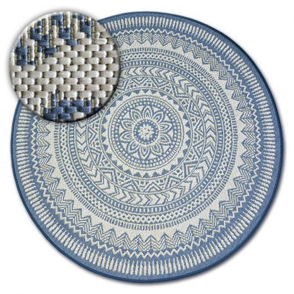 Kilimas Apskritas kilimas sizalio virvelės FLAT 48695/591 vitražas