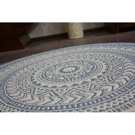 Kilimas Apskritas kilimas sizalio virvelės FLAT 48695/591 vitražas