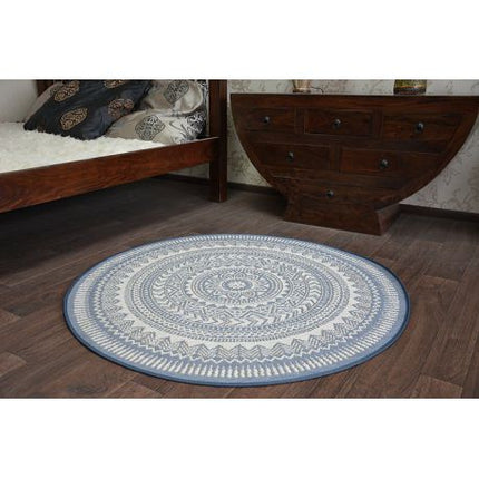 Kilimas Apskritas kilimas sizalio virvelės FLAT 48695/591 vitražas