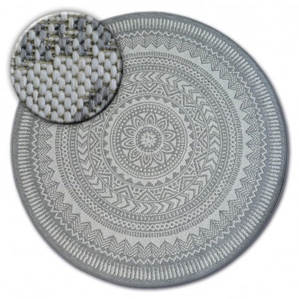 Kilimas Apskritas kilimas sizalio virvelės FLAT 48695/637 vitražas