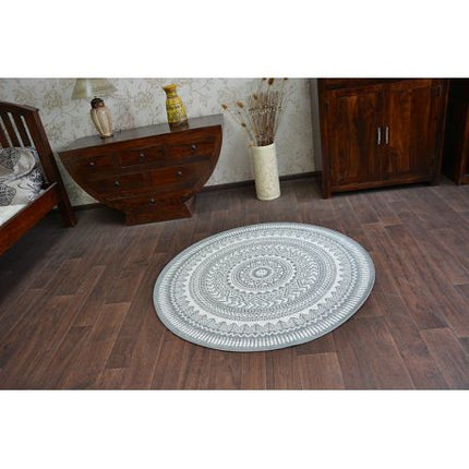 Kilimas Apskritas kilimas sizalio virvelės FLAT 48695/637 vitražas