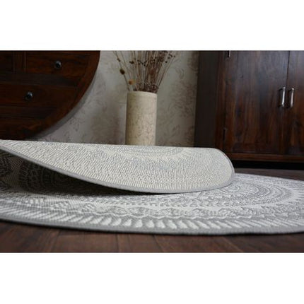 Kilimas Apskritas kilimas sizalio virvelės FLAT 48695/637 vitražas