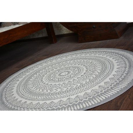 Kilimas Apskritas kilimas sizalio virvelės FLAT 48695/637 vitražas
