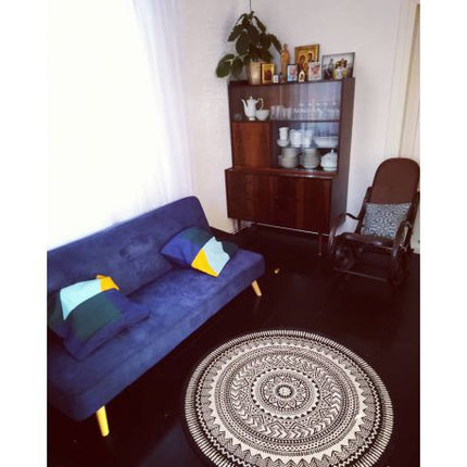Kilimas Apskritas kilimas sizalio virvelės FLAT 48695/690 vitražas